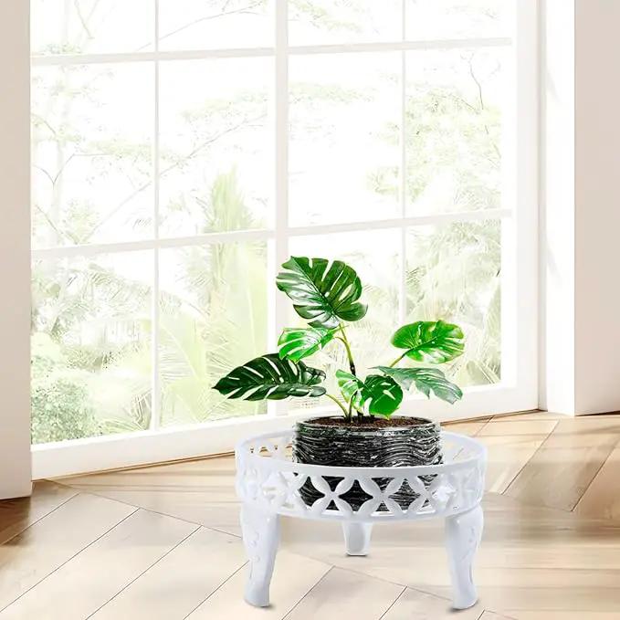 White Plant Stand, Anti-Rust Planter Stands for Indoor Plants, Metal Plant Stands Outdoor, Round Plant Shelf Flower Pot Stand,Display Shelves Potted Plant Holders for Garden Patio Decor by GreenHaven Gardens