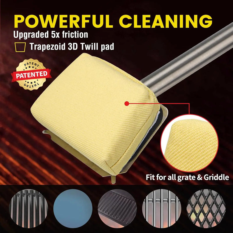 Grill Brush Bristle Free,(Only Replaceable Cleaning Head No Grill Brush)-Yellow by GreenHaven Gardens