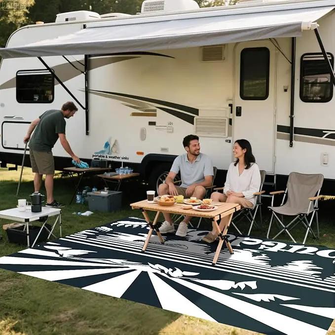 WILDROOTS 5x8 Feet Mountain & Sea Ship Plastic Outdoor Rug, Stain Resistant Waterproof Reversible Outdoor Patio Rug, Fade Resistant Camping Rug by GreenHaven Gardens