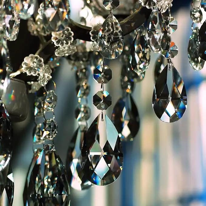 1ft 6pcs Teardrop Crystals Garland, Chandelier Hanging Crystals Beads Chain for Home Wedding Decoration Clear GOLDENHAITAI by GreenHaven Gardens