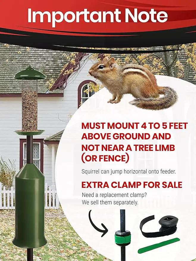 iPrimio 18" Squirrel Baffle - Easy Install Pole Wrap Around Baffle: Protect Hanging Bird Feeders, Squirrel Baffles for Feeders, No Tool Install, Durable Weather Resistant, for Bird Feeder Poles by GreenHaven Gardens