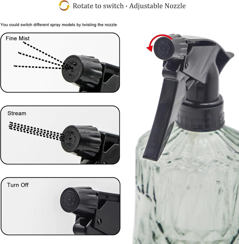 OFFIDIX Fine Mist Plant Mister,Handheld Pressure Glass Spray Bottles,0.43L/15.17oz Watering Can with Adjustable Nozzle for Outdoor Indoor Gardening and Cleaning Work(Light Green) by GreenHaven Gardens