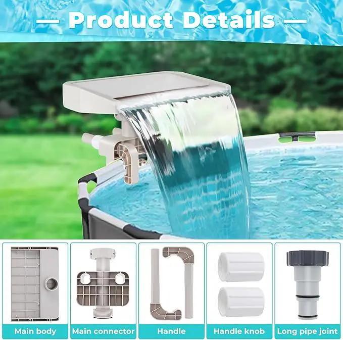 Pool Fountain Waterfall for Above Ground Pools, Smooth Flowing Pool Waterfall, Above Ground Pool Accessories, Cooling and Relaxation Pool Fountain for Outdoor Decor, Swimming Pool by GreenHaven Gardens