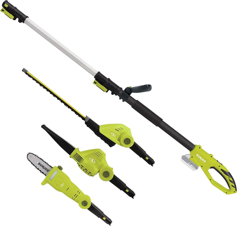 Sun Joe 24V-GTS4004-XT 24V IONMAX Blower,Hedge Trimmer & 8-in Pole Saw Kit w/2x24V 2.0-Ah Batt, Charger & Pole by GreenHaven Gardens