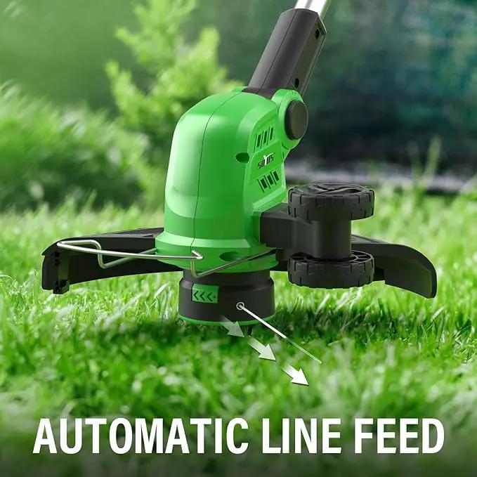 SOYUS Weed Wacker Cordless, 12 Inch String Trimmer Battery Powered with Battery and Charger, Lightweight Edger Trimmer with 8 Pcs Replace Spool Trimmer Lines by GreenHaven Gardens