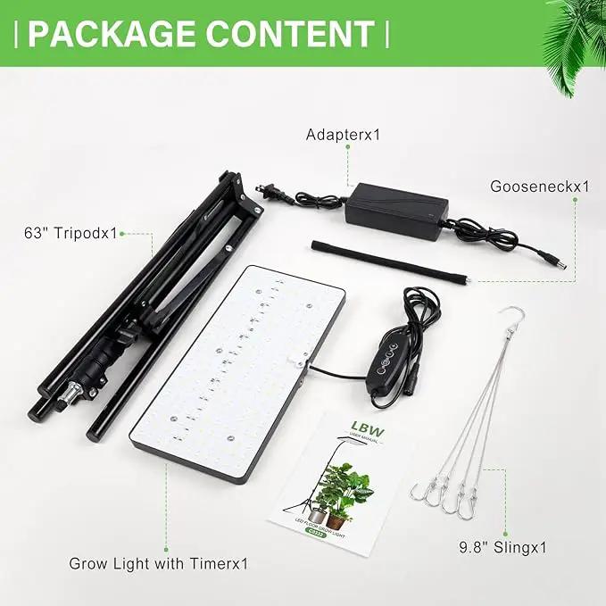 2024 LBW Grow Lights for Indoor Plants Full Spectrum with Stand,214 LEDs Standing Plant Lights for Indoor Growing,Floor Grow Plant Lamp with 4/8/12H Timer,6 Brightness Levels,75" Adjustable Tripod by GreenHaven Gardens