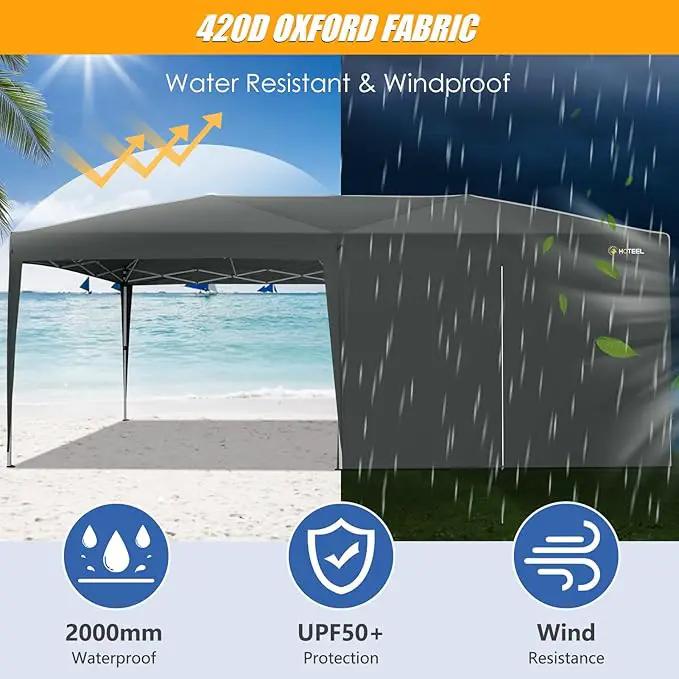 HOTEEL 10x20 Pop up Canopy with 6 Sidewalls, One Push Instant Setup Outdoor Canopy Tent with Reinforce Rod, Weight Bag, for Parties, Events, Gray by GreenHaven Gardens