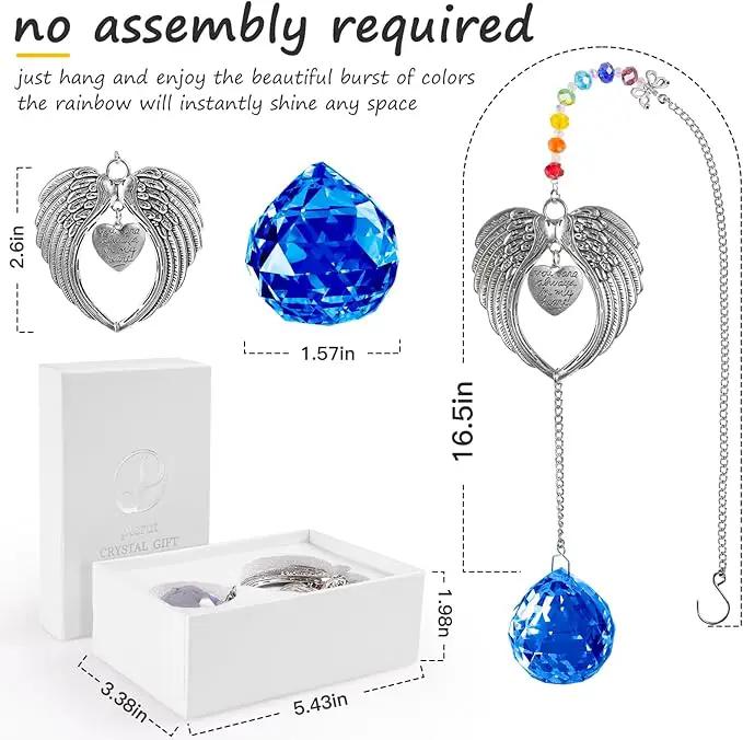 Memorial Gifts for Loss of Loved One Unique Sympathy Gifts Rainbow Sun Catcher Indoor Window Hanging Crystal Prism Grief Bereavement Gifts Ideas for Who Loss of Mom Dad (Navy Blue) by GreenHaven Gardens