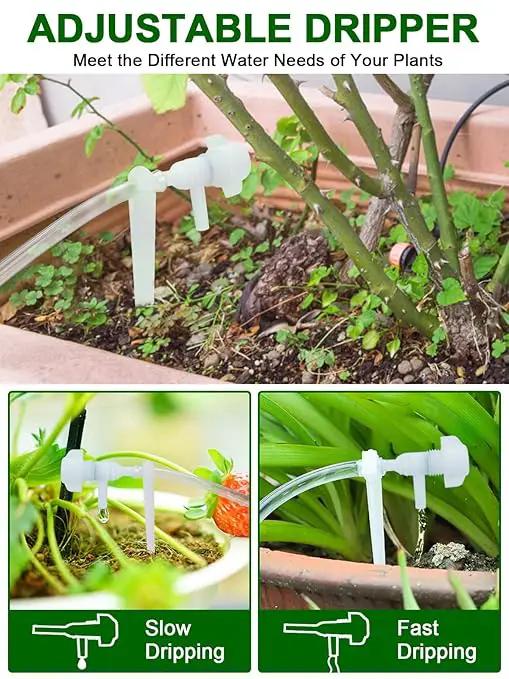Automatic Watering System with Adjustable Drippers, Indoor Automatic Plant Waterer, Automatic Drip Irrigation Kit with Customize Schedule Water Timer for Balcony, Indoor Vacation Plant Watering by GreenHaven Gardens