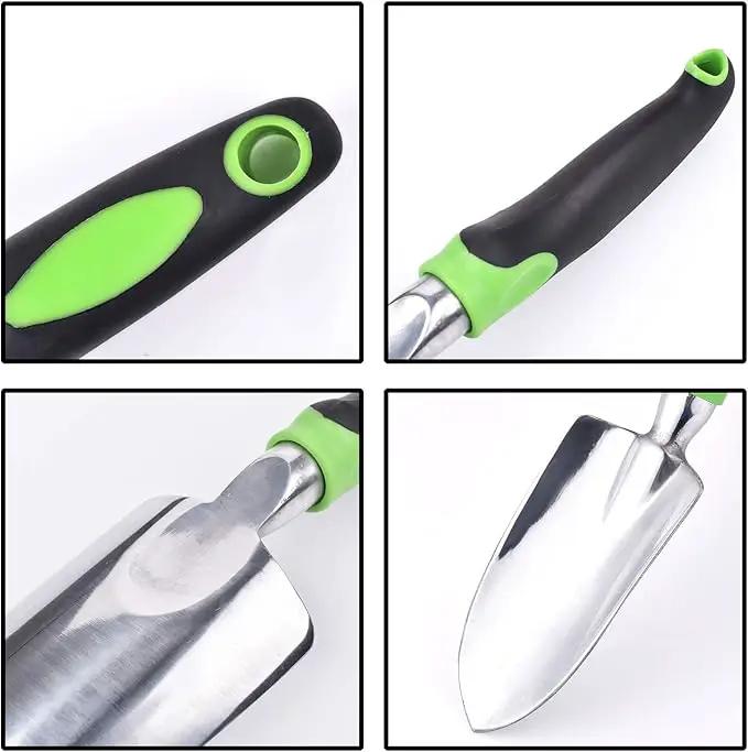 Garden Trowel - Stainless Steel - Ergonomic Grip Hand Tools Set with Soft Rubberized Non-Slip Handle for Transplanting, Weeding, Moving and Smoothing Digging & Planting by GreenHaven Gardens