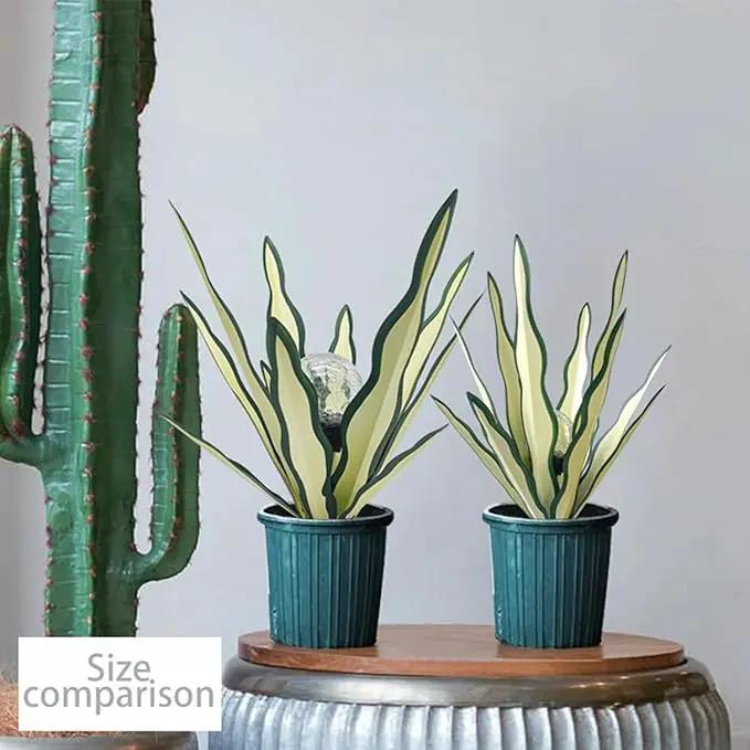 Metal Agave Plant Garden Art, 2 Pack Tequila Rustic Sculpture, Rustic Metal Agave Plants Garden Lawn Home Ornaments, for Yard Stakes, Garden Figurines, Outdoor Patio (2 PCS Green with Light) by GreenHaven Gardens
