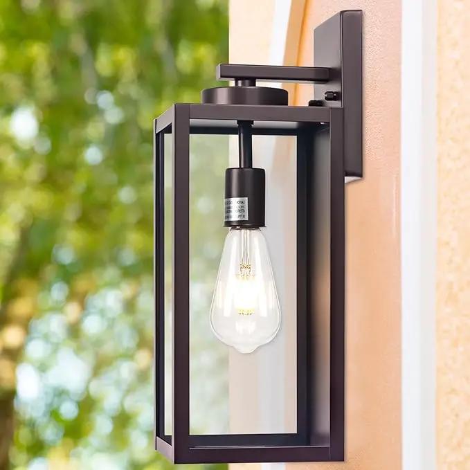 Oil-Rubbed Bronze Outdoor Wall Light Fixture, Large 16" ORB Exterior Wall Lantern, Farmhouse Porch Sconce Lighting, Modern Wall-Mounted Outside Lights for House, Garage, Patio Lamp by GreenHaven Gardens