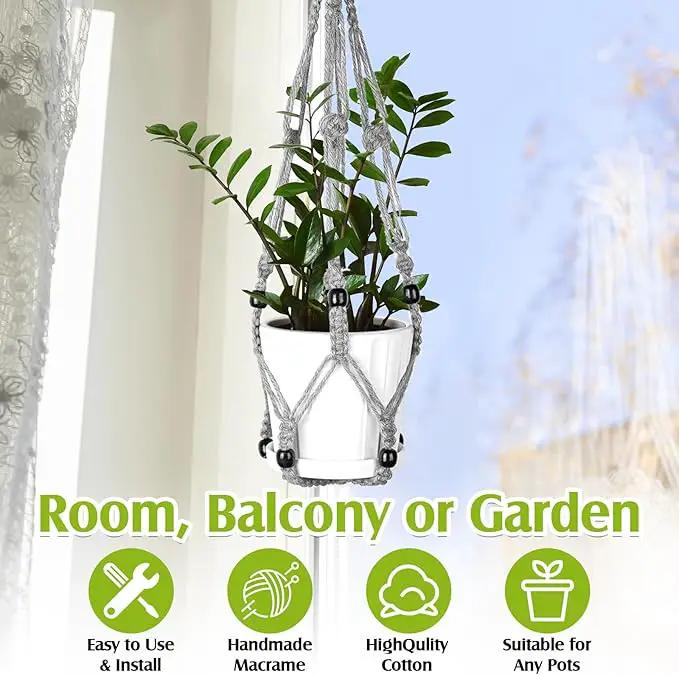 Hoteam 12 Pcs Macrame Plant Hangers Macrame Hanging Planters for Indoor Plants Handmade Boho Hanging Baskets Flower Pots Holder for Outdoor Home Wall Decor by GreenHaven Gardens
