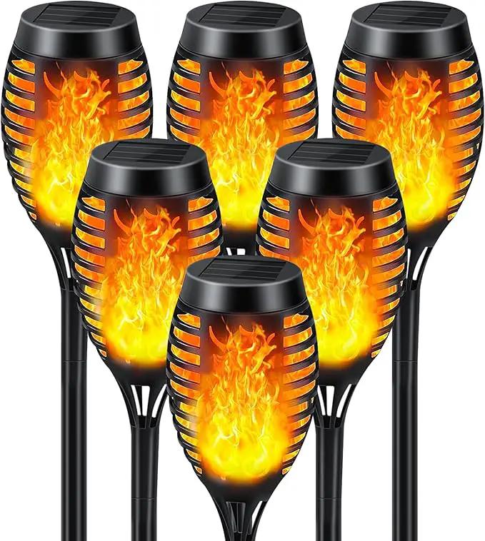 Solar Lights Outdoor 6 Pack, Solar Torch Light with Flickering Flame, Waterproof Outdoor Lighting Solar Powered Pathway Lights, Decoration Lighting for Garden Yard Patio, Auto On/Off by GreenHaven Gardens