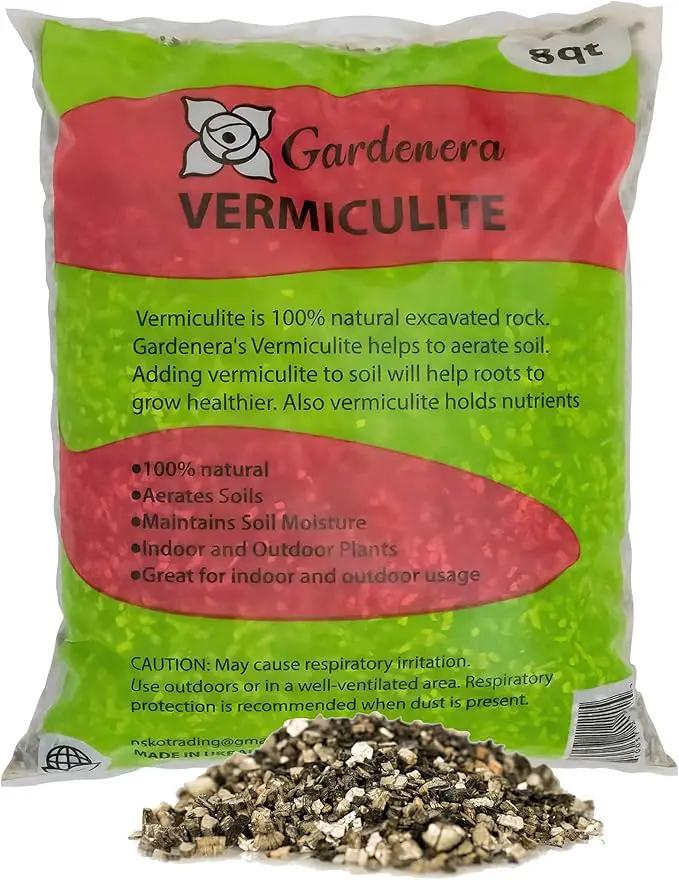 Premium Horticultural Organic Vermiculite by GARDENERA - Medium Grade - Natural Soil Additive for Potted Plants - Orchids - Hydroponics - Terrariums (8 Quart) by GreenHaven Gardens