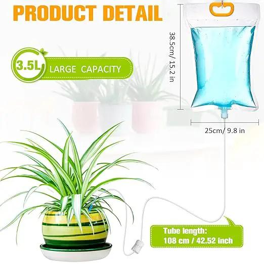 Rtteri 24 Pcs 3.5L Plant Water Bag Plant Watering System Device Automatic Plant Waterer Self Watering rip Bag Irrigation Drip Watering Bag with Adjustable Flow for Indoor Outdoor Potted Plant by GreenHaven Gardens