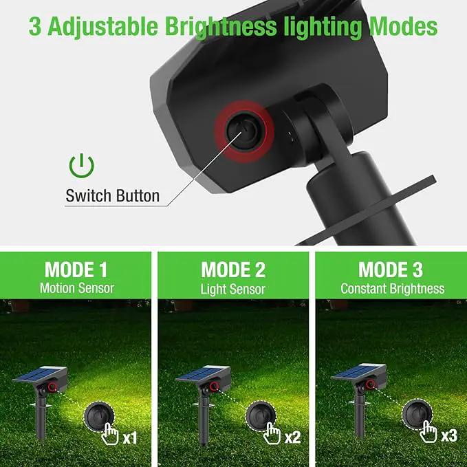 nipify 1 Pack Solar Lights Outdoor Waterproof, Motion Sensor Spot Lights 3 Modes Solar Powered Spotlights 2-in-1 Auto On/Off Landscape Lighting for Outside Yard Wall Garden, Cool White by GreenHaven Gardens