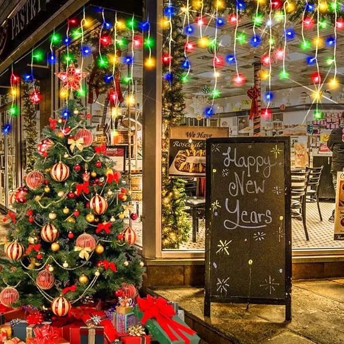 Hezbjiti 2Pack Total 800LED Icicle Lights 32.8FT Christmas Lights String Lights Outdoor Decoration 8 Modes 75 Drops Fairy Lights for Eaves Party Yard Garden Xmas Decor by GreenHaven Gardens