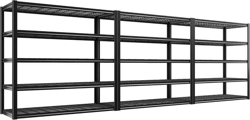 REIBII 48.2''W Garage Shelving Heavy Duty Metal Shelving 3000LBS Storage Shelves Adjustable Metal Shelves Industrial Garage Shelf for Warehouse Basement, 3 Pack by GreenHaven Gardens