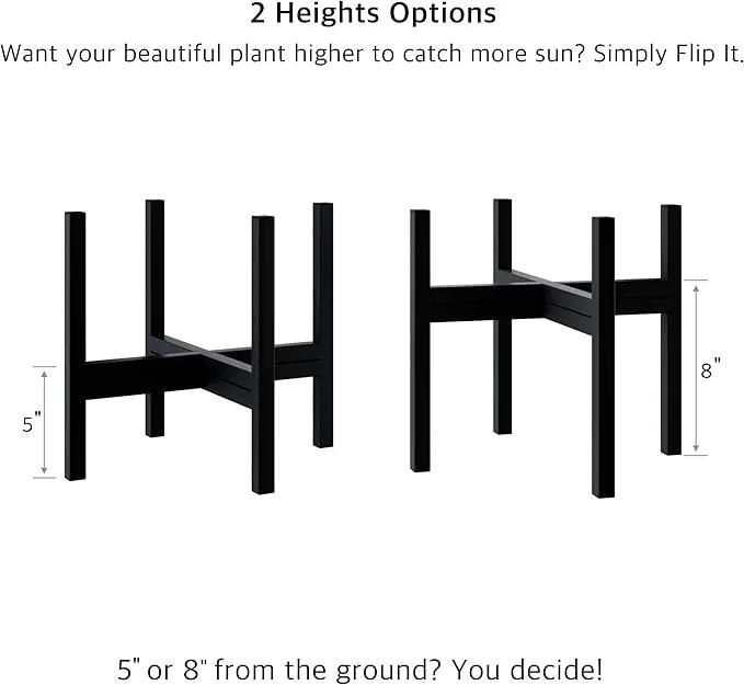 FaithLand Mid Century Plant Stand Indoor Outdoor (EXCLUDING 12" Plant Pot) , Hold Up to 12 Inch Planter, Metal Planter Stand, Potted Plant Holder, Black - Fits Snake Plant - Upgraded Design. by GreenHaven Gardens