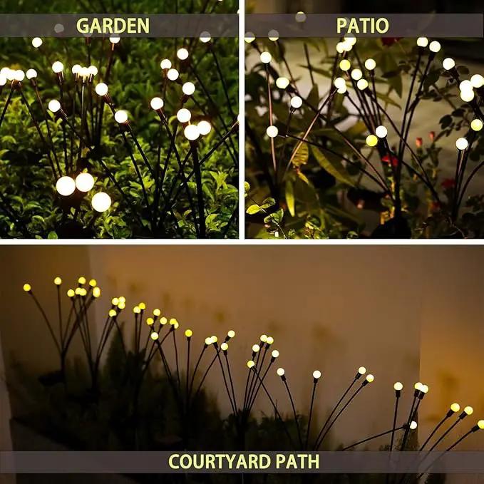 Solar Garden Lights Outdoor, 8 Pack Solar Firefly Lights, Starburst Swaying Lights, Waterproof Garden Decor for Yard Patio Pathway Lawn, Gardening Gifts for Women, White, 8pack6touYBD by GreenHaven Gardens