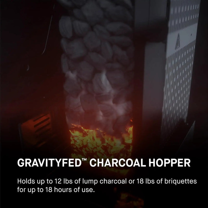 Masterbuilt® Gravity Series® 600 Digital Charcoal Grill and Smoker,WiFi Technology, GravityFed™ Charcoal Hopper, 600 Cooking Sq. Inches, Reversible Smoke&Sear Cast Iron Grates, Black, Model MB20041023 by GreenHaven Gardens