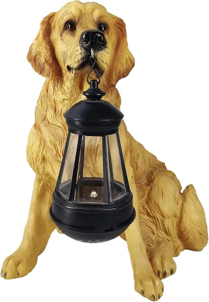 Notakia Golden Retriever Statue Outdoor with Solar Led Home Garden Decoration Windproof Lamp Realistic Dog Decor(Golden Retriever &LED) by GreenHaven Gardens