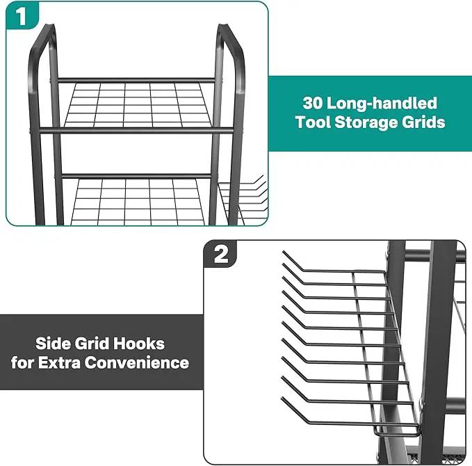 EVERHANGER Garden Tool Organizer and Storage, Yard Tool Stand Garage Tool Organization, Yard Tool Racks for Indoor/Outdoor Use by GreenHaven Gardens