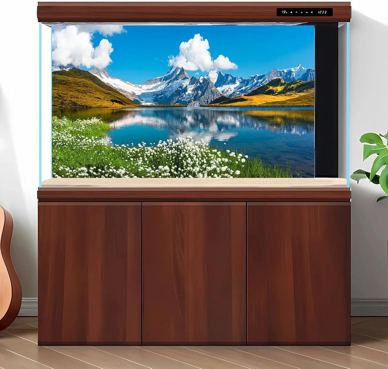 Mountains Lake Aquarium Background Bernese range View Fish Tank Background Switzerland Alps Grindelwald Valley Lake Terrarium Background Fantastic Natural Landscape Aquarium Fish Tank Decors 24x16in by GreenHaven Gardens