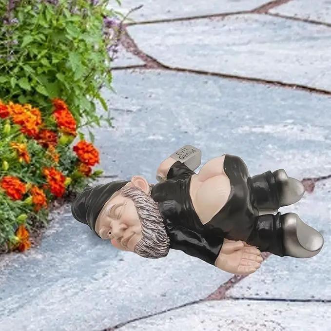 MINICAR 9.5'' Gnomes Statues Outdoor Decor, Large Naughty Sculptures Yard Decorations Patio Lawn Ornament, Funny Christmas Garden Gifts by GreenHaven Gardens