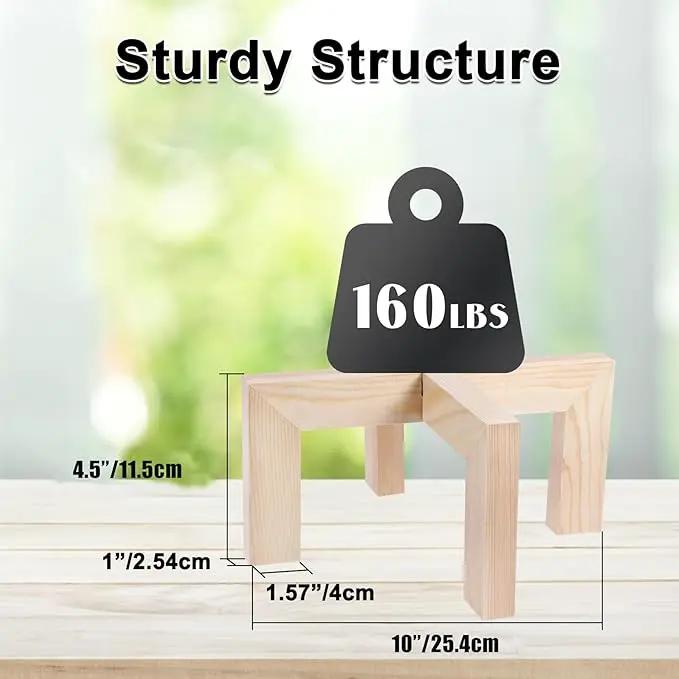 Plant Stand, Indoor/Outdoor Wood Plant Holder, Single Flower Pot Stand, Sturdy Planter Stand, Fit 5-12 Inch Pots by GreenHaven Gardens
