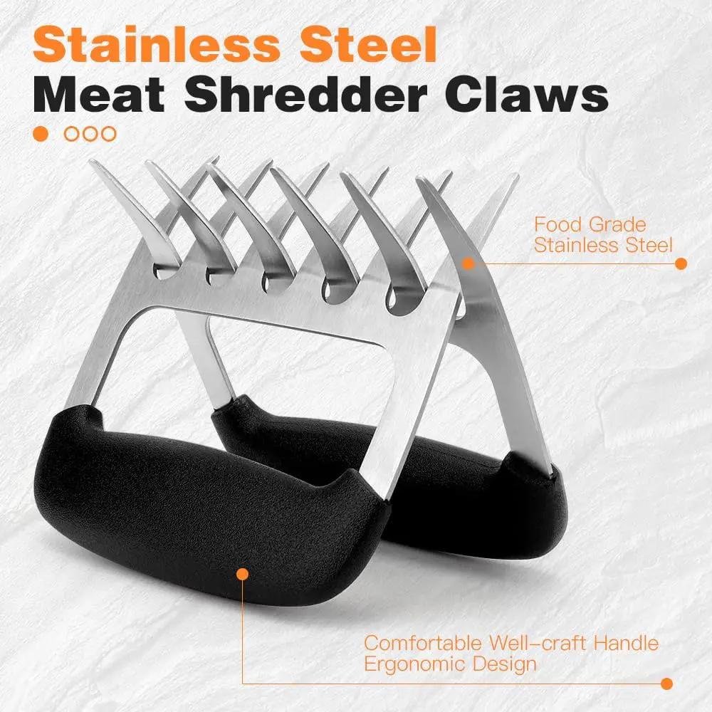 Meat Shredder Claws, 2 PCS Stainless Steel Meat Claws, Metal Pulled Pork with Handle Turkey Pork Chicken Shredder Tool Accessories for Men Grilling Cooking BBQ Serving by GreenHaven Gardens