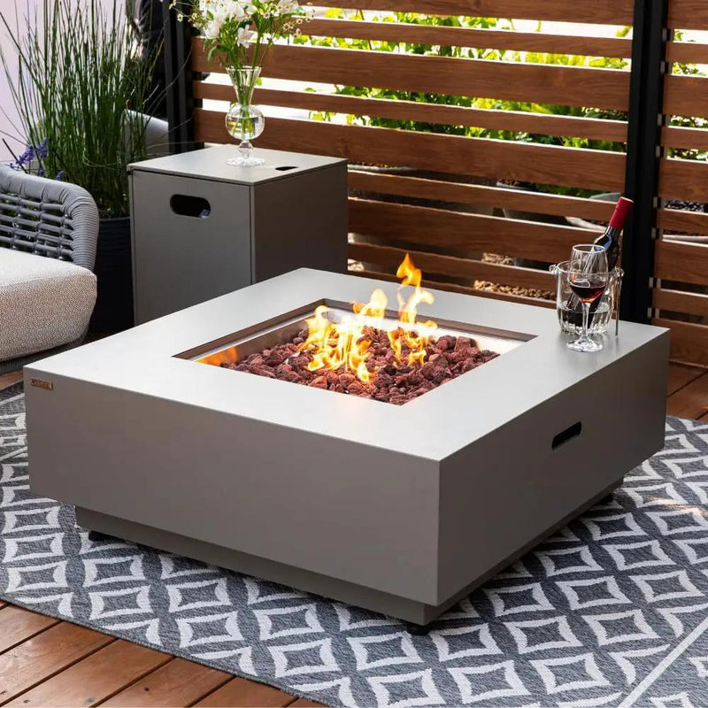 Ashton 36” Propane Fire Pit Smokeless Firepit Converts to Outdoor Gas Fire Pit for Outside Patio Firepit Table Includes Windscreen Rain & Tank Cover Lava Rocks Lid CSA Certified by GreenHaven Gardens