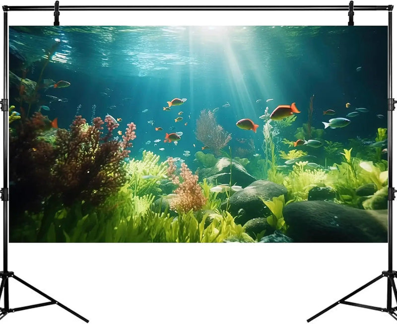 Fish Tank Background Underwater Aquarium Background Under The Sea Aquatic Plants Fish Tank Backgrounds Ocean Floor Rock Terrarium Wallpaper Tropical Fish Aquarium Reptile Tank Backgrounds 72x18in by GreenHaven Gardens