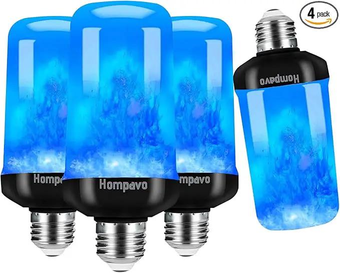 Hompavo 【Upgraded】 LED Flame Light Bulbs, Purple Flickering Light Bulbs with Upside Down Effect, E26/E27 Flame Bulb for Halloween Christmas Party Indoor and Outdoor Home Decoration (4 Pack) by GreenHaven Gardens