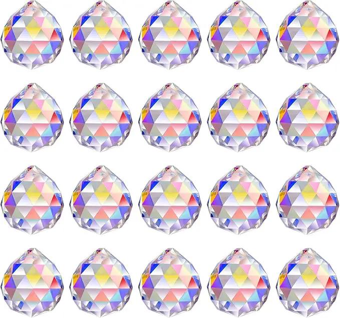 MerryNine 20Pack Crystal Ball 0.8"/20mm Prism Sun Shine Catcher Rainbow Pendants Maker, Hanging Crystals Prisms for Windows, for Feng Shui, for Gift (AB Color) by GreenHaven Gardens