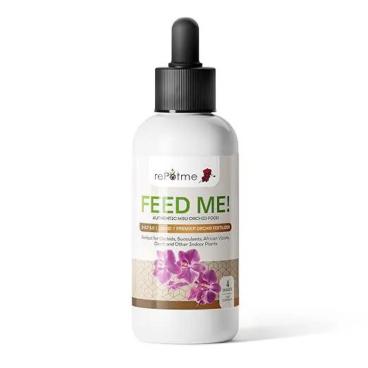 rePotme Orchid Fertilizer - Feed ME! MSU Orchid Food - RO/Rain/Tap Water (4 oz) by GreenHaven Gardens