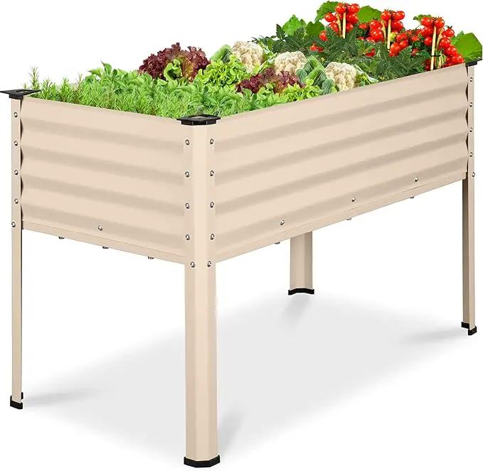 Best Choice Products 48x24x30in Galvanized Raised Garden Bed, Metal Elevated Planter Box, Vegetable Garden for Backyard, Patio, Balcony - Beige by GreenHaven Gardens