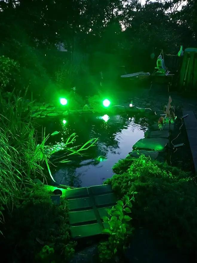 T-SUNUS Green Solar Lights Outdoor 2 Pack, IP65 Waterproof Solar Spotlight, Auto-on/Off Security Wall Light Landscape for St. Patrick's Day Halloween Christmas Tree Patio Yard Garden Driveway Pool by GreenHaven Gardens