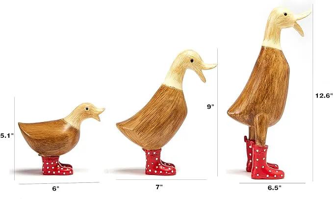 GUTE Duck Yard Decorations Yard Art Garden Puddle Ducks with Spotted Wellies Boots, Set of 3 - Garden Decor Statues, Duck Figurine Statue - Waterproof Indoor & Outdoor Lawn Gnome Ornament by GreenHaven Gardens