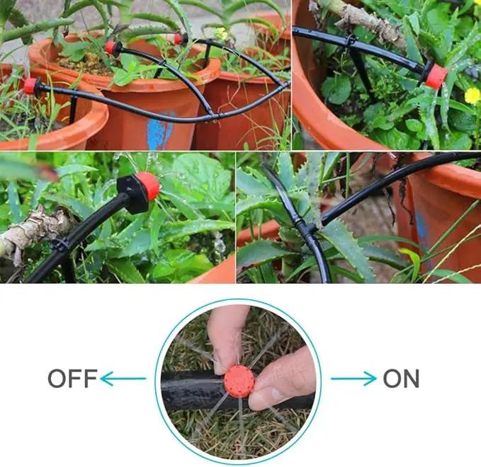 MSDADA 110 Pcs Adjustable Irrigation Drippers Sprinklers Emitter Drip Anti-Clogging Watering System for Flower beds,Gardens, Lawn on 1/4'' Barb by GreenHaven Gardens