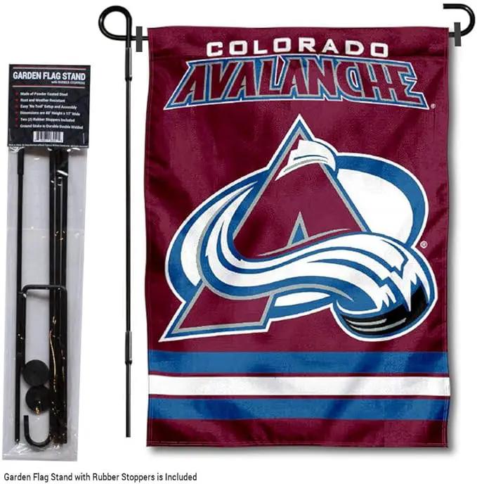 WinCraft Colorado Avalanche Garden Flag with Pole Stand Holder by GreenHaven Gardens