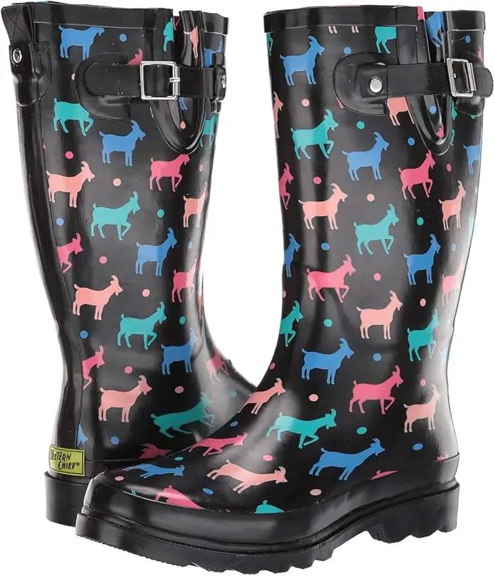 Western Chief Women's Tall Waterproof Rain Boot Outdoor Garden Shoes by GreenHaven Gardens
