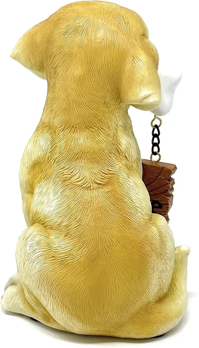 Nature's Mark Labrador Retriever Dog Puppy Statue with Welcome Sign Resin Garden Statue Decor 6.7" H by GreenHaven Gardens
