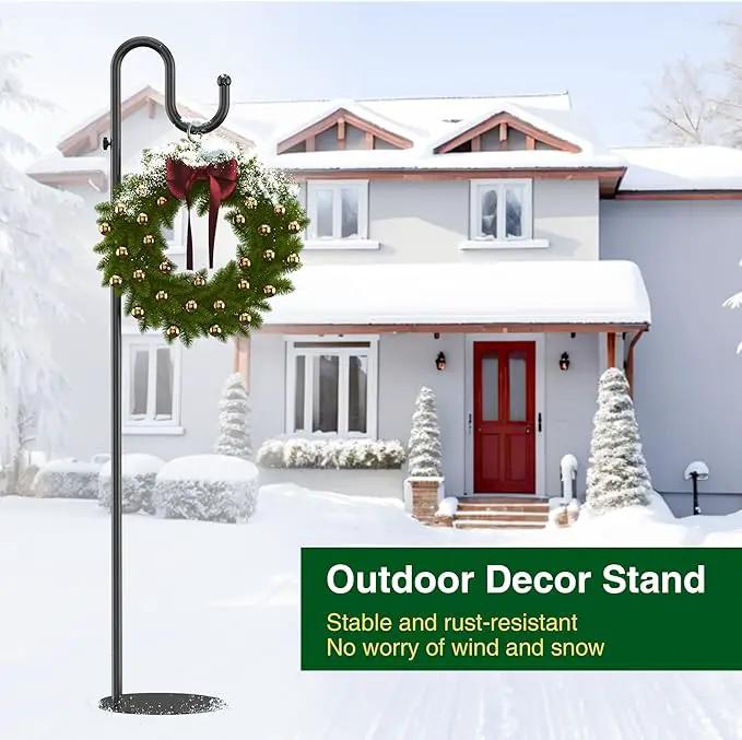 74" Shepherds Hook Stand for Plant: Hanging Bird Feeders, Plants, Lanterns, Wreath and Wind Chimes, Adjustable Free Standing Pole Holder with Heavy Duty Base for Indoor & Outdoor, Holds Up to 20 LBS by GreenHaven Gardens