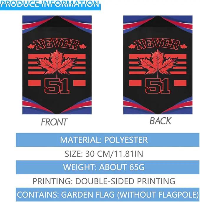 Never 51st State Canada Flag Seasonal Garden Flags 12x18 Double Sided Small House Flag for Outside by GreenHaven Gardens