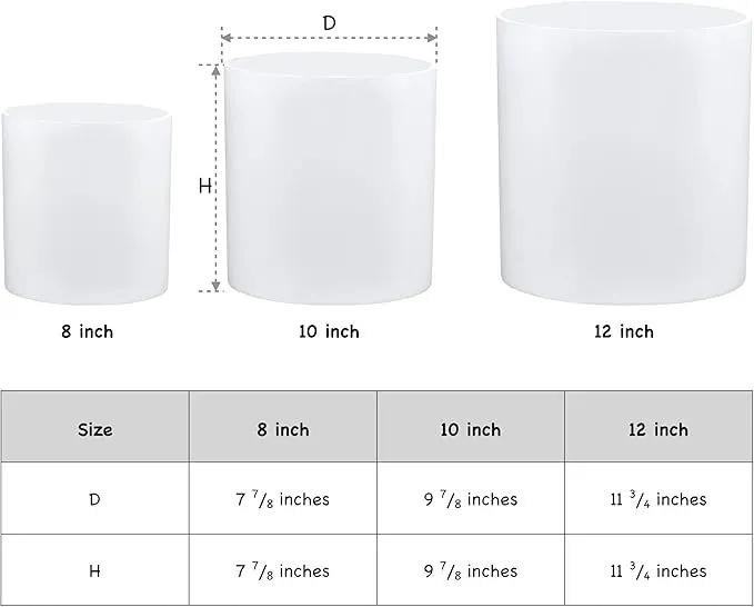 FaithLand Plant Pot 12 inch - Perfectly Fits Mid-Century Modern Plant Stand - Drainage Plug and Drainage Mesh Screen - Matte White by GreenHaven Gardens