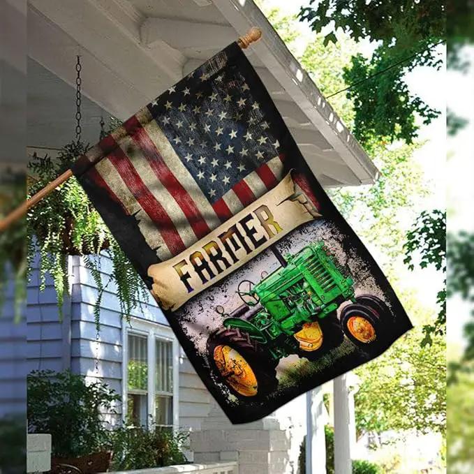 FLAGWIX Farmer Flags, Farmers Decorations - Independence Day, 4th of July Decorations Outdoor Flags, House Flag 30x40 - USA House Garden Flags Premium Polyester, Decorative Outdoor Flags by GreenHaven Gardens