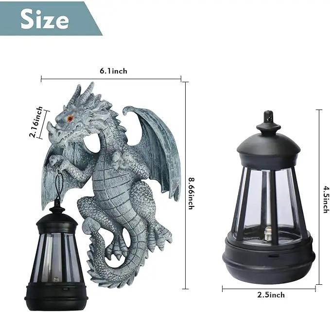 Garden Statues Tree Hugger Dragon with Solar Lantern,Lawn Decor Outdoor Statue for Patio, Balcony, Yard Ornament,Ideal Dragon Housewarming Gifts & Birthday Gifts for Grandma Mom Women by GreenHaven Gardens
