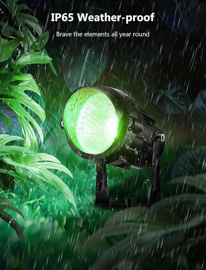 Christmas Spotlight Outdoor 12W RGBW LED Color Changing Landscape Lights with Remote Control 120V Waterproof Plug in Spot Lights outdoor Landscape Light for Tree Yard Garden Christmas, 4 Packs by GreenHaven Gardens